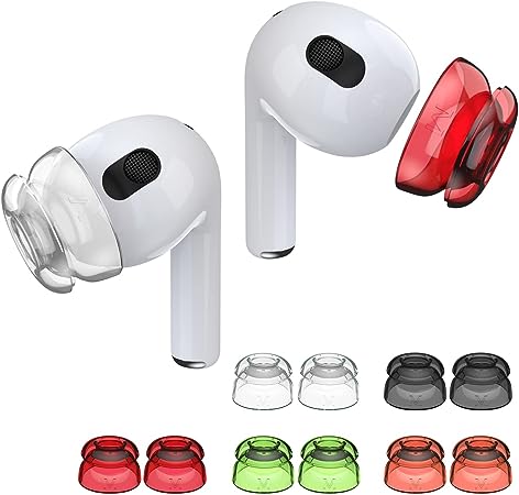 [5 Pairs]for AirPods 2/AirPods 3 Ear Tips Covers(Soft Silicone), Woocon AirPods Silicone Ear Covers Accessories Compatible with AirPods 3rd Generation & AirPods 2 & AirPods1 [Not Fit in Charging Case]
