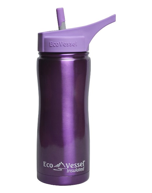 Eco Vessel Summit Insulated Stainless Steel Water Bottle with Flip Straw