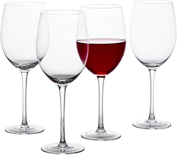GoodGlassware Wine Glasses (Set Of 4) 19 oz - Crystal Clear Clarity, Classic Bowl Design Perfect for Red and White Wines - Lead Free Glass, Dishwasher Safe, Quality All-Purpose Stemware