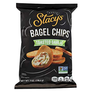 STACY'S PITA CHIPS, Bagel Chips,Toasted Garlic, Pack of 12, Size 7 OZ - No Artificial Ingredients GMO Free