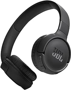 JBL Tune 520BT - Wireless On-Ear Headphones, Up to 57H Battery Life and Speed Charge, Lightweight, Comfortable and Foldable Design, Hands-Free Calls with Voice Aware (Black)