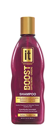 BOOST IT Shampoo for Women, 10.2oz | Infused with Biotin | Restore Thinning & Fine Hair | Instant Hair Regrowth | Dry Scalp Remedy | Natural Thicker & Healthier Hair | Sulfate & Paraben Free