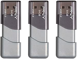 PNY 64GB Turbo Attaché 3 USB 3.0 Flash Drive 3-Pack