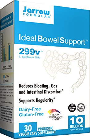 Jarrow Formulas Ideal Bowel Support, 10 Billion Cells Per Capsule, Supports Digestive and Intestinal Health, 30 Veggie Capsules