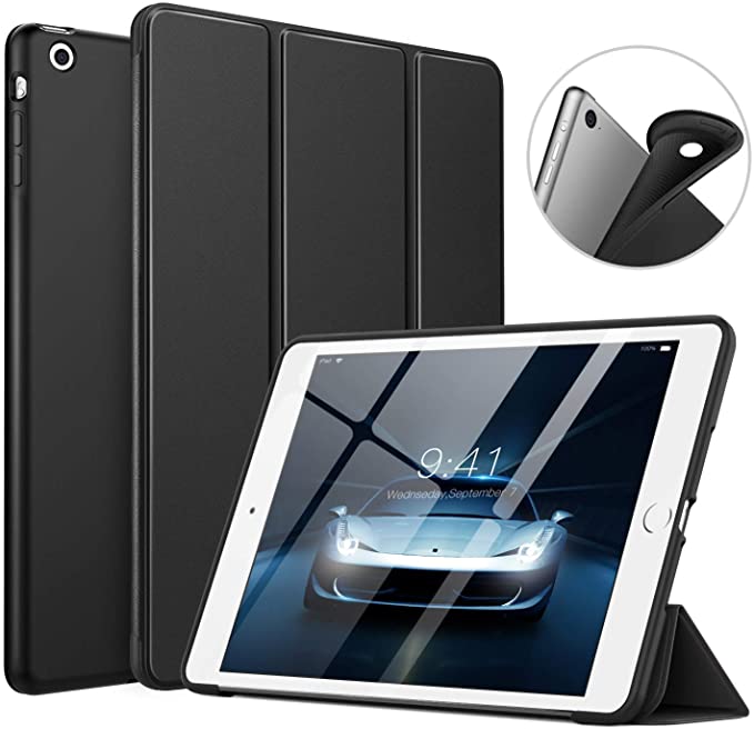 MoKo Case Fit iPad Mini 3/2 / 1, Slim Smart Shell Stand Folio Case with Soft TPU Back Cover Compatible with iPad Mini 1/Mini 2/Mini 3, Auto Wake/Sleep - Black