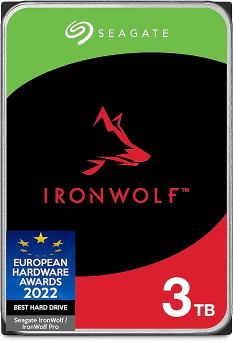 Seagate IronWolf 3TB NAS Internal Hard Drive HDD – CMR 3.5 Inch SATA 6Gb/s 5900 RPM 64MB Cache for RAID Network Attached Storage, Rescue Services – Frustration Free Packaging (ST3000VZ007)