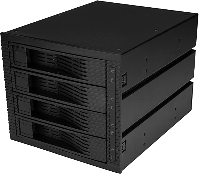 StarTech.com 4 Bay 3.5" SATA SAS Backplane - 3 x 5.25in Bays - Trayless Mobile Rack - SATA Backplane - Removable Hard Drive Bay - HDD Rack (HSB43SATSASB)