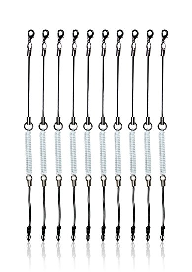amPen Detachable Elastic Coil-Style Lanyard Replacement (10-Pack)