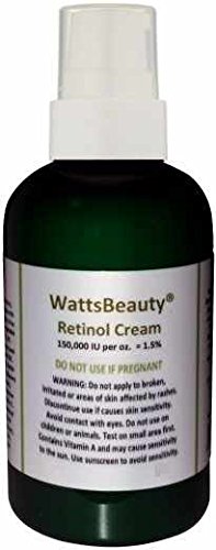 Watts Beauty 1.5% Retinol Face Cream - Maximized Results Formula Enhanced with Blue Green Algae, Jojoba Oil, Hemp Oil & Green Tea - Works Wonders on Large Pores, Fine Lines, Blemishes, Uneven Skin Tone, Wrinkles, Sun Damaged Skin, Aging Skin, Dull - Lifeless Skin, Acne, Scars & Much More - A Light Peel Without the Side Effects / 2oz with Treatment Pump