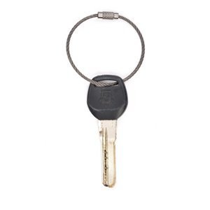 Cosmos® 6 PCS Gun Metal Color 1.8" Diameter Stainless Steel Wire Keychain Cable Key Ring