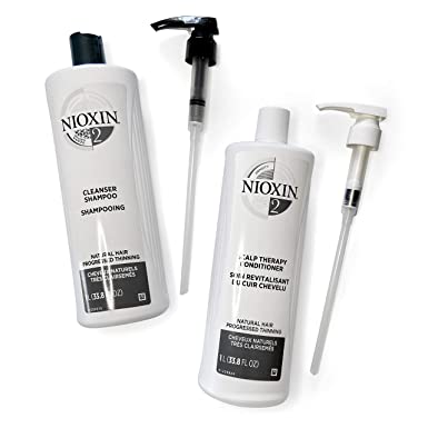 Nioxin Cleanser Shampoo, System 1-6 Liters, Hair Care for Fine/Normal and Color/Chemically-Treated Hair with Thinning, 33.8 fl oz.