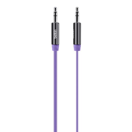 Belkin MiXiT Tangle-Free Aux / Auxiliary Cable, 3 Feet (Purple)