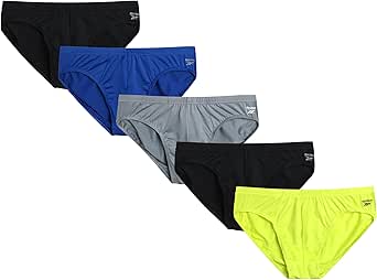 Reebok Men's Low Rise Briefs - 5 Pack Silky Touch Performance Underwear Briefs for Men, Tagless for Your Comfort (Size: S-XL)