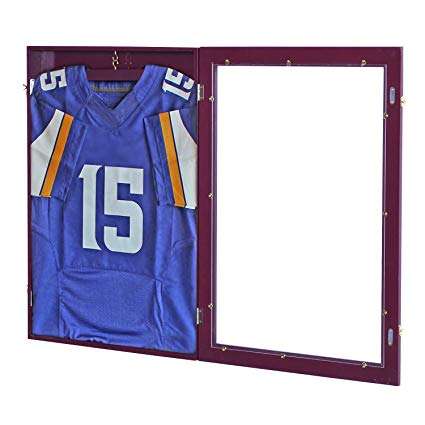 HOMCOM 32" x 24" Lockable Jersey Memorabilia Shadow Box Display Case