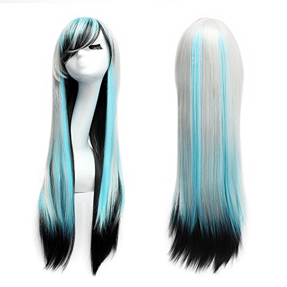 AISHN Wigs,31.5 inch(80cm) Long Straight Wig with Wig Cap for Cosplay,Party