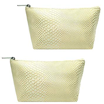 Gold Snake Cosmetic Pouch bag, Makeup Bag, set of 2 pcs