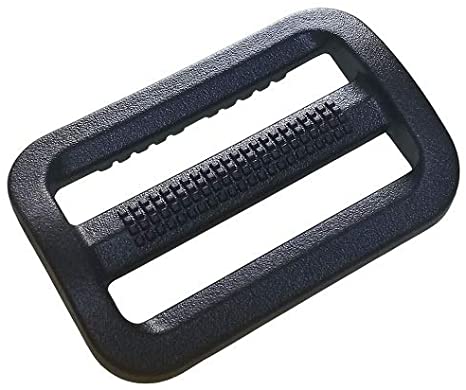 20 Pcs 1-1/4 Inch Black Plastic Tri-Glide Slides Button Adjustable Webbing Triglides Slider Buckle for Belt Backpack and Bags (32mm, Black)