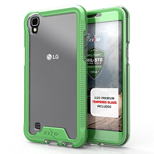 LG X Power Case, Zizo [ION Series] with FREE [LG X Power Screen Protector] Transparent Clear [Military Grade Drop Tested] for LG X Power K210 (2016)