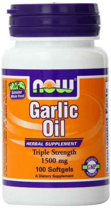 Now Foods Garlic Oil,Triple Strength,1500mg , Soft-gels, 100-Count