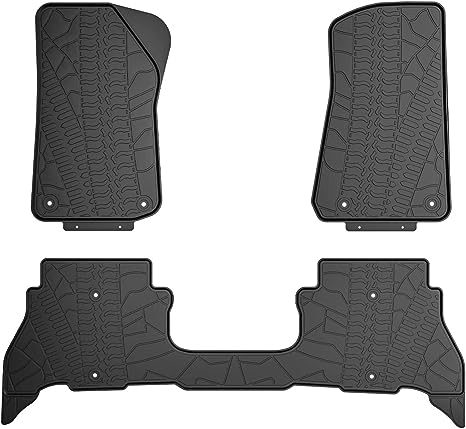 Floor Mats fits Wrangler JL 4XE, JOYTUTUS All-Weather Protection Floor Liner Front & Rear Complete Set, Heavy Duty Waterproof Odorless Durable fits Wrangler JL 4XE 2021 2022 2023 2024(Not Fits 4x4)