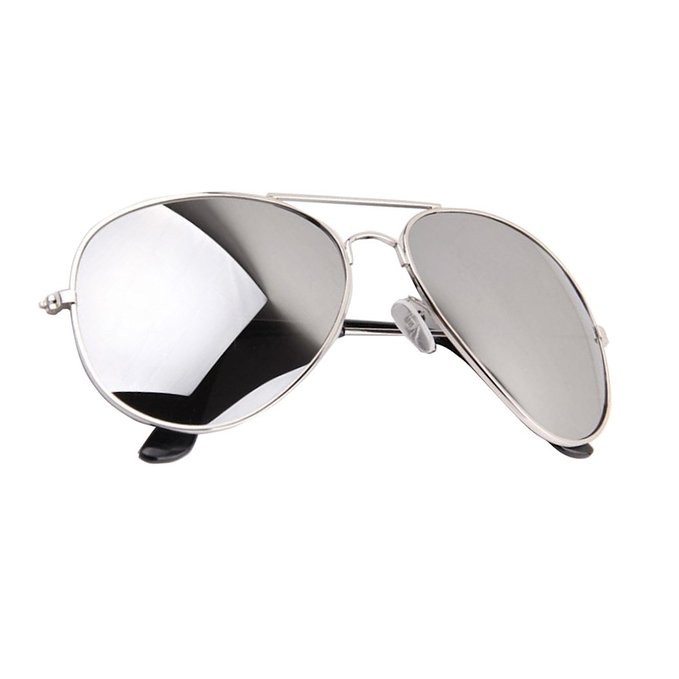 Aviator Sunglasses Full Mirror Lenses Silver Metal Frame UV400 Protection