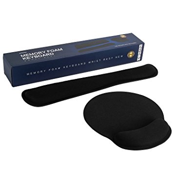 Keyboard and Mouse Wrist Rest Pads - Non-slip Rubber Base Soft Support Cushion Pad with Memory Foam  for Computer and Laptop by WEINAS