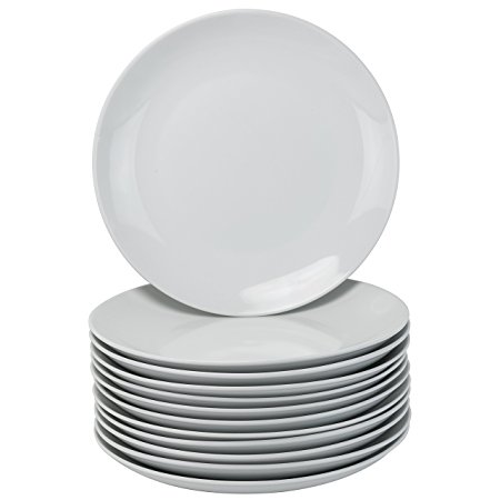 10 Strawberry Street Coupe Round Catering Packs - Set of 12 -  10.5" Dinner Plates - White