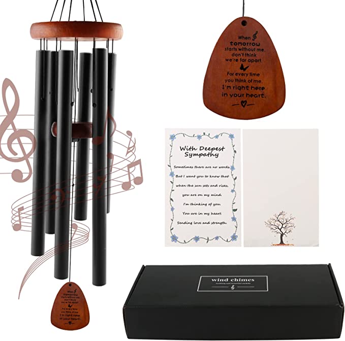 MOVNO Sympathy Wind Chimes for Loss of Loved One Prime, Large Memorial Wind Chimes for Outside Use, Bereavement/Rememberance Gifts in Memory of Mother Father Husband Grandmother Pet Dog Cat