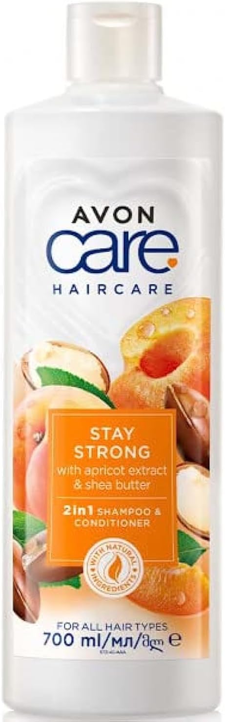 Avon Care Stay Strong 2-in-1 Shampoo & Conditioner Infused with apricot extract and shea butter (1 Bottle)