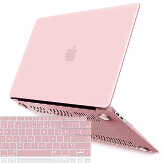 iBenzer MacBook Air 13 Inch Case 2018 Release New Version A1932, Soft Touch Hard Case Shell Cover for Apple MacBook Air 13 Retina with Touch ID with Keyboard Cover, Rose Quartz, MMA-T13RQ 1