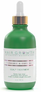 Hair Growth Botanical Renovation Anti-Hair Loss Hair Oil Scalp Treatment Extra Strong Ayurvedic Formula Turmeric & Copaiba, 4 oz