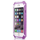 EasySMX Full Body Waterproof Dustproof Shockproof case All-in-one-step Molding Water Resistant Protective phone Case For Apple iPhone 6 47 Screen Cover 4 Colour Purple
