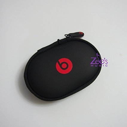 Zee's Music Black Zipper Earphones Carrying Case for Beats Monster by Dr.Dre , Power Beats 2, Power Beats Wireless, Tour , Heart Beats by Lady Gaga , Diddy Beats , Power Beats , Street by 50 , Monster by Miles Davis In-Ear Earphone Mobile Hands-Free Headset Wired Bag Holder Pouch Box Pocket