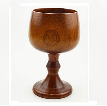 ASIBT Hand-made Jujube Wooden Wine Goblet Water Cup 7oz
