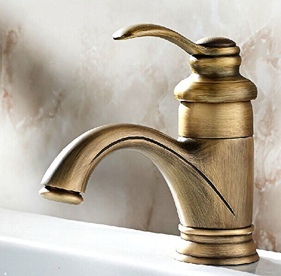 BWE European Style Single Handle Bathroom Antique Brass Mixer Faucet for Vanity Sink
