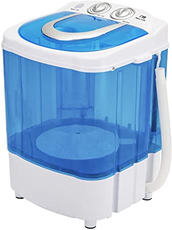 Mini Portable Washing Machine, 10lbs Capacity, Small Semi-Automatic, MUMU New Life Single Tub Compact Washer with Timer Control
