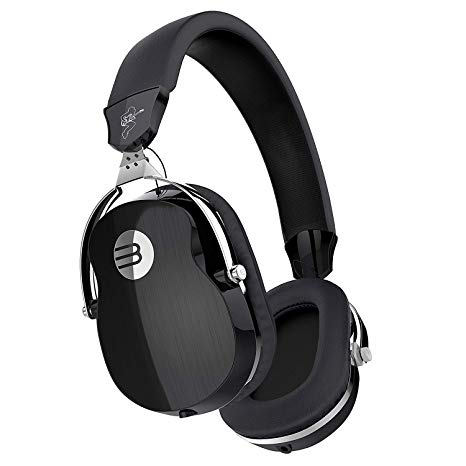 Over Ear Wired Headphones, BYZ Professional HiFi Stereo Headpset, Deep Bass, Built-in Mic, Foldable/Soft Earmuffs for Studio Monitoring, DJ and Home Entertainment, Black