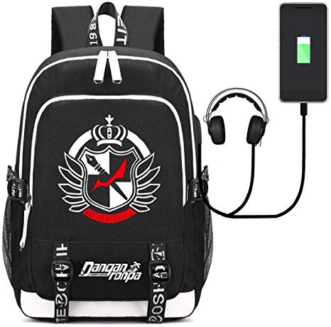 YOYOSHome Japanese Anime Danganronpa Cosplay Daypack Bookbag Laptop Bag Backpack School Bag with USB Charging Port