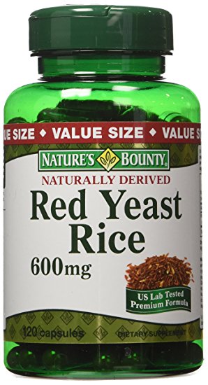 Nature's Bounty Red Yeast Rice 600mg, 120 Capsules (Pack of 2)