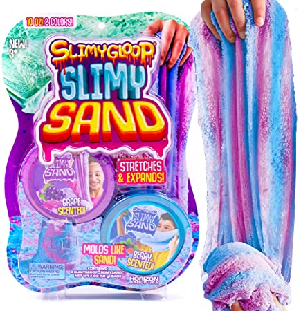 SLIMYSAND Twist - Blue/Purple, Scented, Grape & Berry, Stretchable, Moldable Cloud Slime, Play Sand 10oz. Great for Tactile Fun