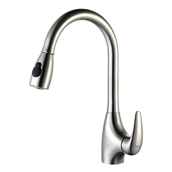 Kraus KPF-2170 Single Lever Stainless Steel Pull Out Kitchen Faucet