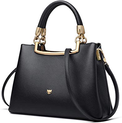 FOXER Women Leather Purses Handbags Lady Tote Shoulder Bag Top Handle Bags