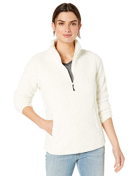 Amazon Essentials Women's Polar Fleece Lined Sherpa Quarter-Zip Jacket