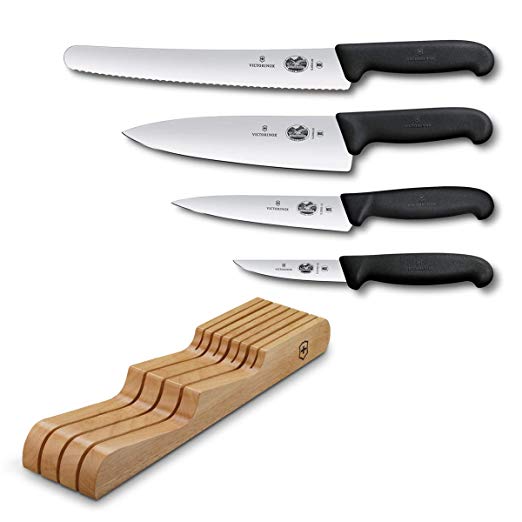 Victorinox 48992 Fibrox Pro Cutlery Gift Set, 4-Piece, Black