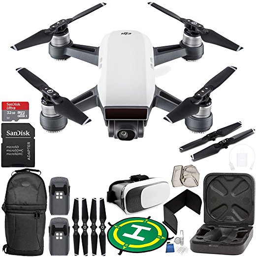 DJI Spark Portable Mini Drone Quadcopter (Alpine White)   EVERYTHING YOU NEED Essential Bundle