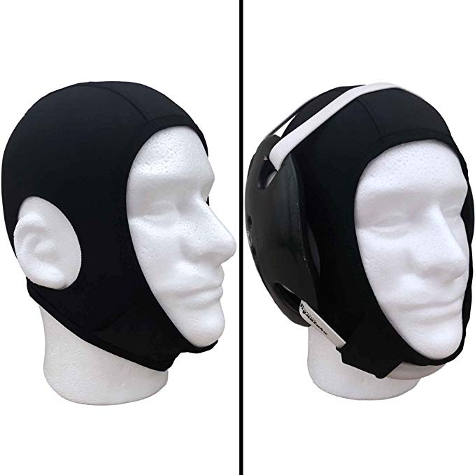 Savage Wrestling Hair Cover Cap | Universal Fit for Any Headgear | Best Design with Chin and Back Straps and Open Ears Holes | Perfect for Any Grappling Sport Wrestling, Judo, Jiu Jitsu, Etc.