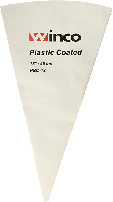 Winco Pastry Bag Cotton with Plastic Coating, 18-Inch