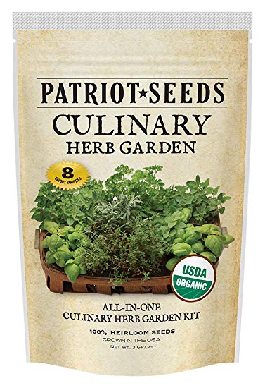 Patriot Seeds 8 Easy-To-Grow Varieties Organic Culinary Herb Garden