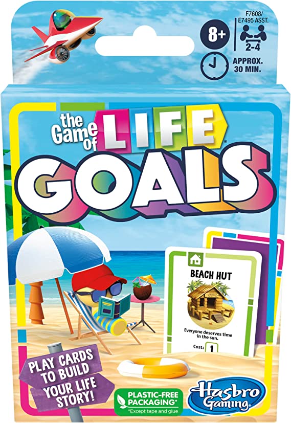 The Game of Life Goals Game, Quick-Playing Card Game for 2-4 Players, The Game of Life Card Game for Families and Kids Ages 8 and Up