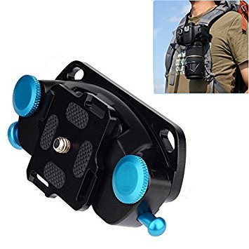 Fomito Blue Metal Camera Waist Spider Belt Holster 1/4" Screw Quick Strap Buckle Dull Polished Surface for DSLR Digital SLR Camera GoPro